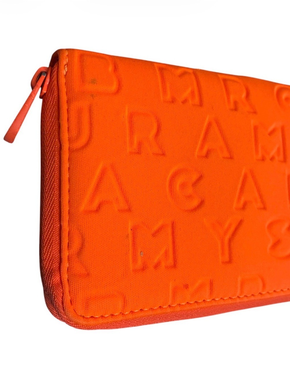 Marc by Marc Jacobs Lot Neon Orange Zip Wallet + NWT Black Rubber Bracelet - Picture 10 of 10